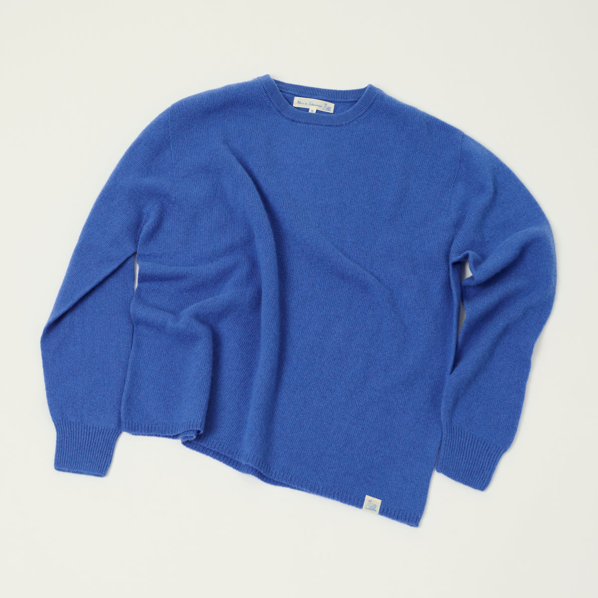 Merz b. Schwanen Lightweight Wool-Silk-Cashmere Sweater - Washed Blue
