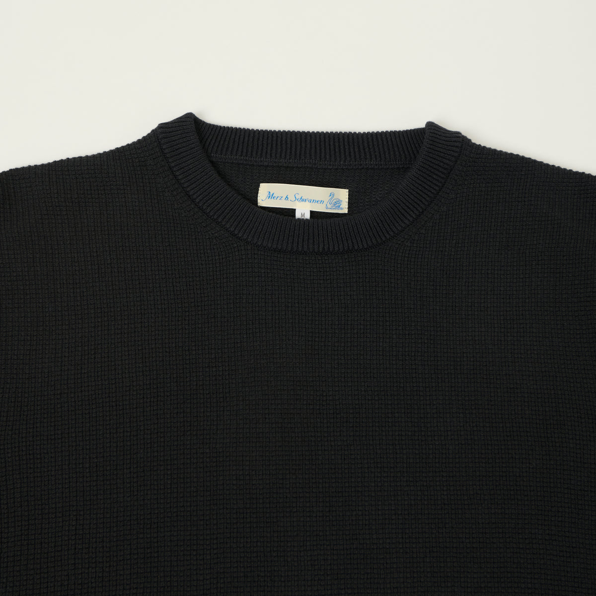 Merz b. Schwanen Lightweight Waffle Knit Sweater - Charcoal
