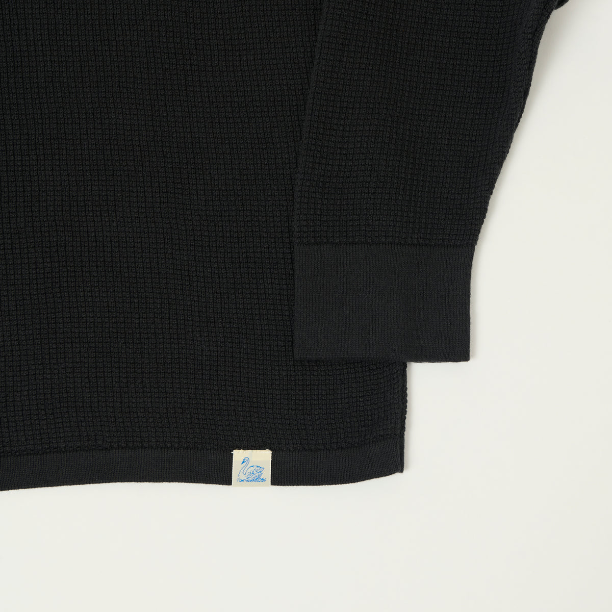 Merz b. Schwanen Lightweight Waffle Knit Sweater - Charcoal