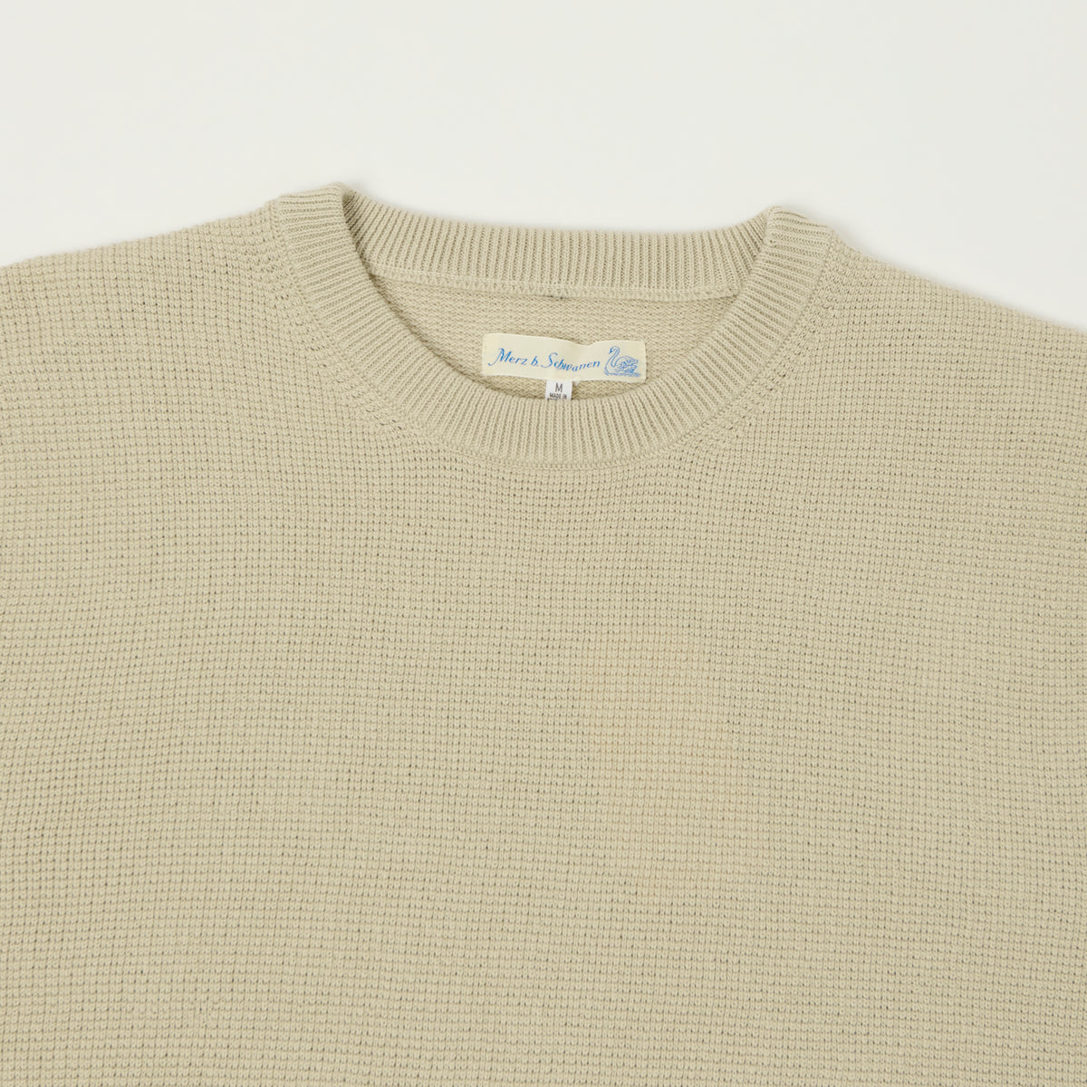 Merz b. Schwanen Lightweight Waffle Knit Sweater - Sand