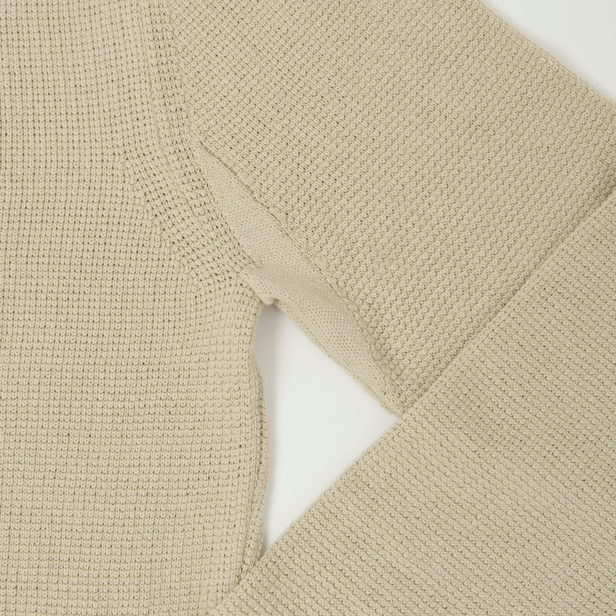 Merz b. Schwanen Lightweight Waffle Knit Sweater - Sand