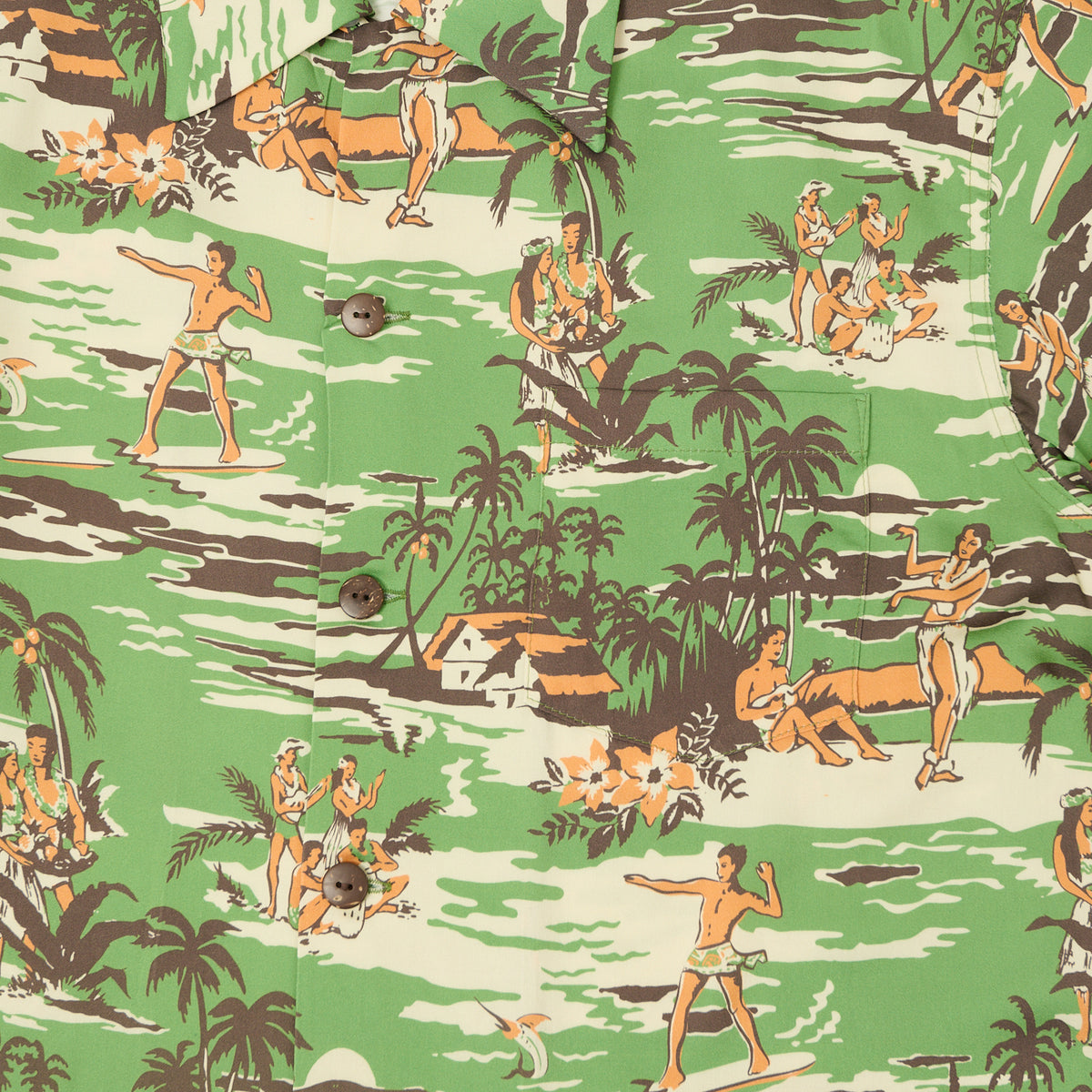 Micky Oye 'A Touch of Hawaii' Aloha Shirt - Forest