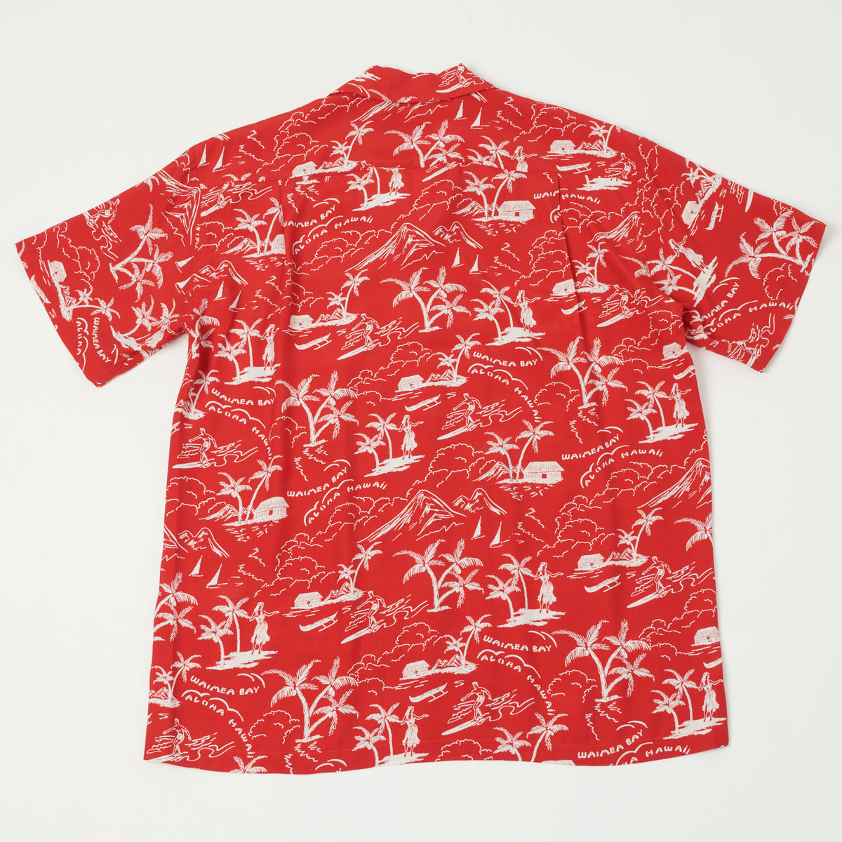 Micky Oye 'Waimea Bay' Aloha Shirt - Red