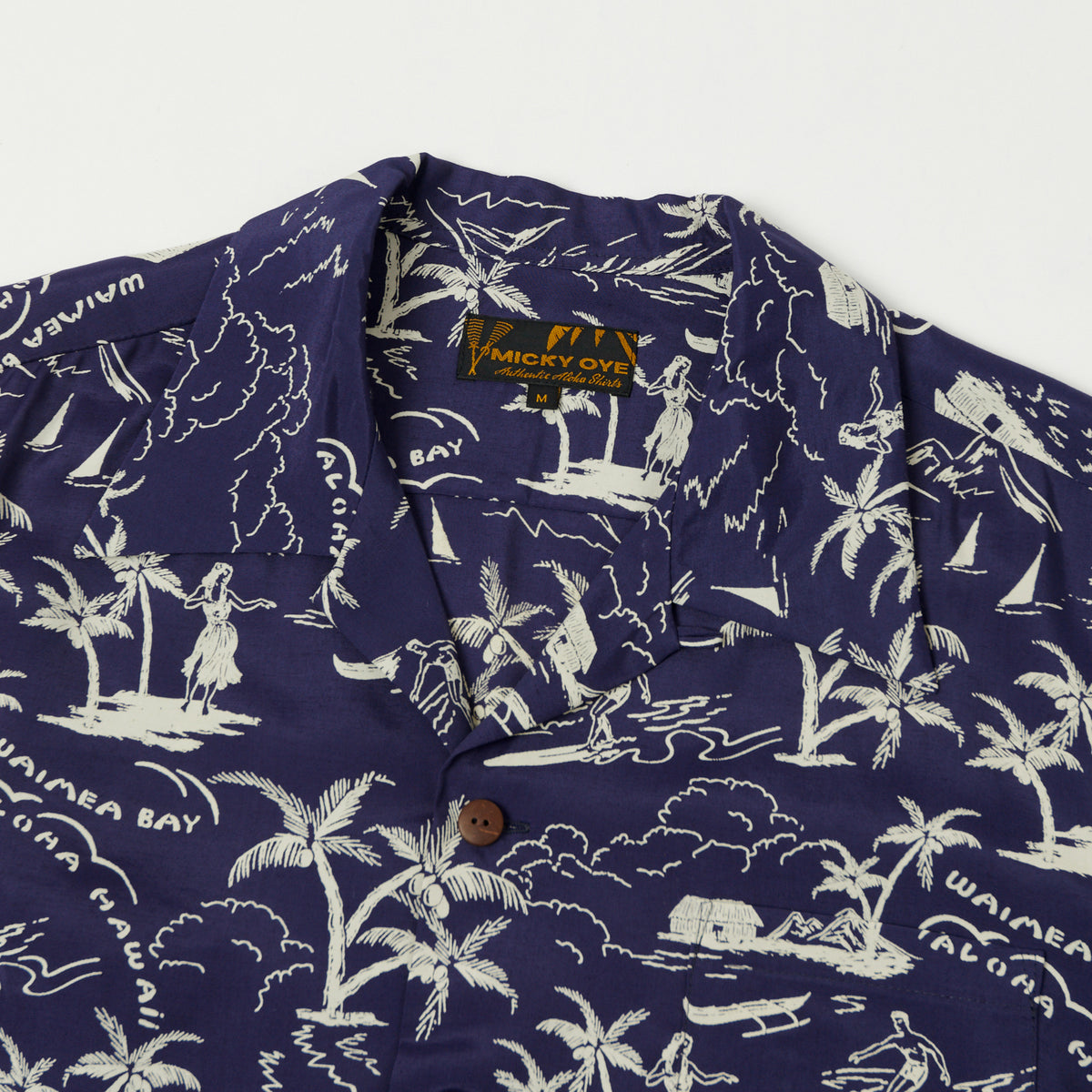 Micky Oye 'Waimea Bay' Aloha Shirt - Blue