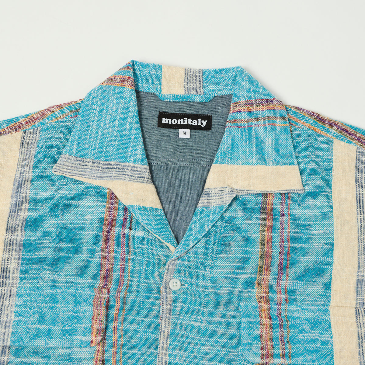 Monitaly 'Milano' 1950s Beach Shirt - Blue