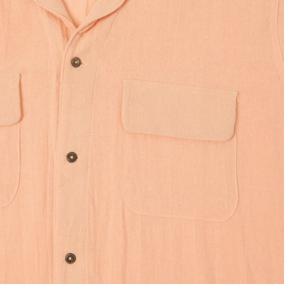 Monitaly 'Milano' 1950s Camp Collar Shirt - Tropical Peach
