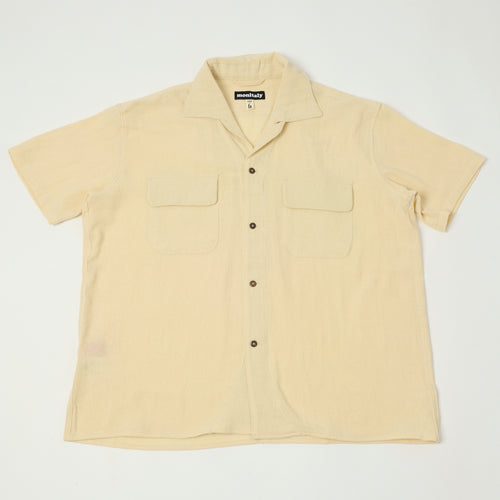 Monitaly 'Milano' 1950s Camp Collar Shirt - Tropical Natural