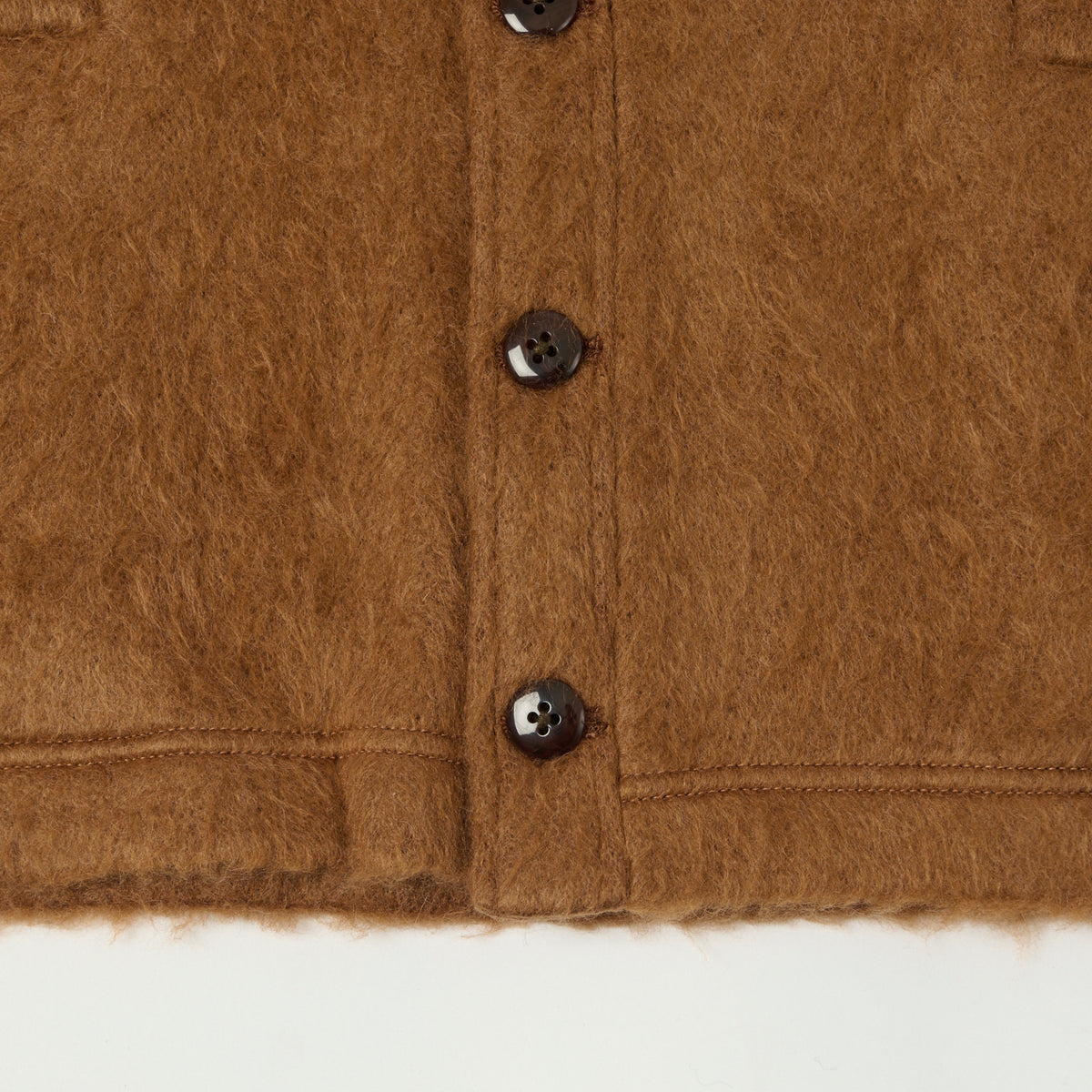 Monitaly x Minami 'Shoten' Shaggy-V Cardigan - Solid Camel