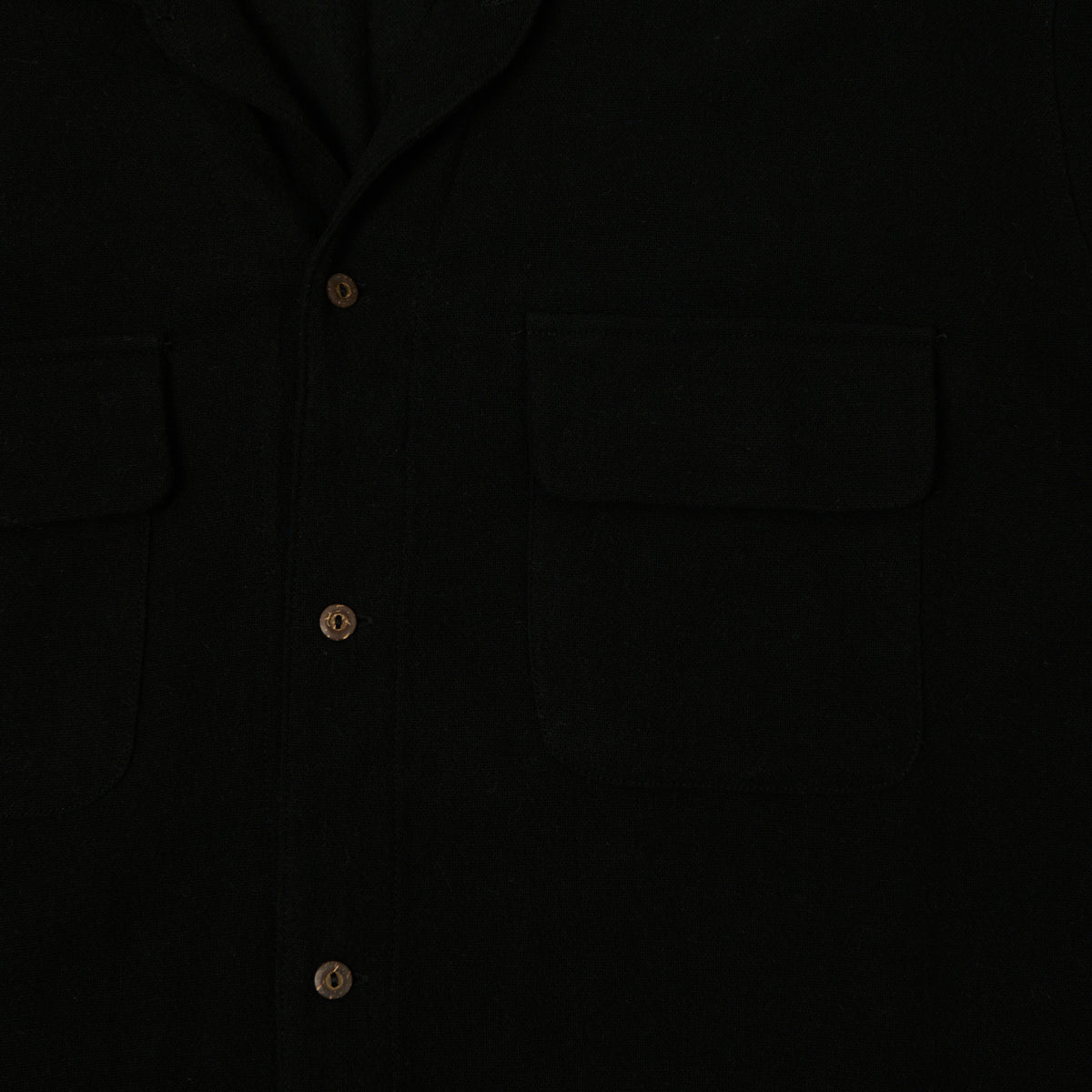Monitaly 'Milano' 1950s Camp Collar Shirt - Tropical Black
