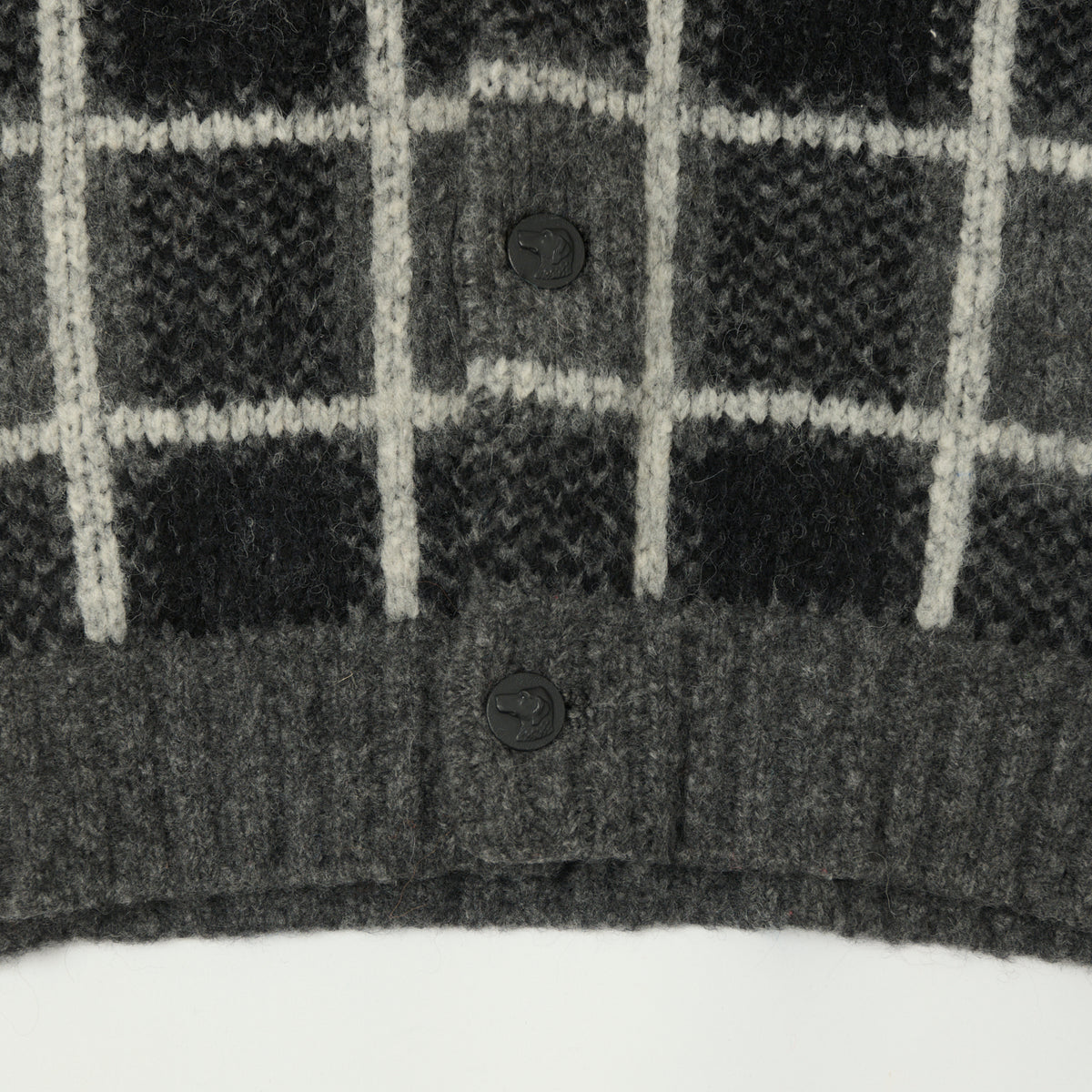 Monitaly 'Alpaguan' Plaid Alpaca Cardigan - Black