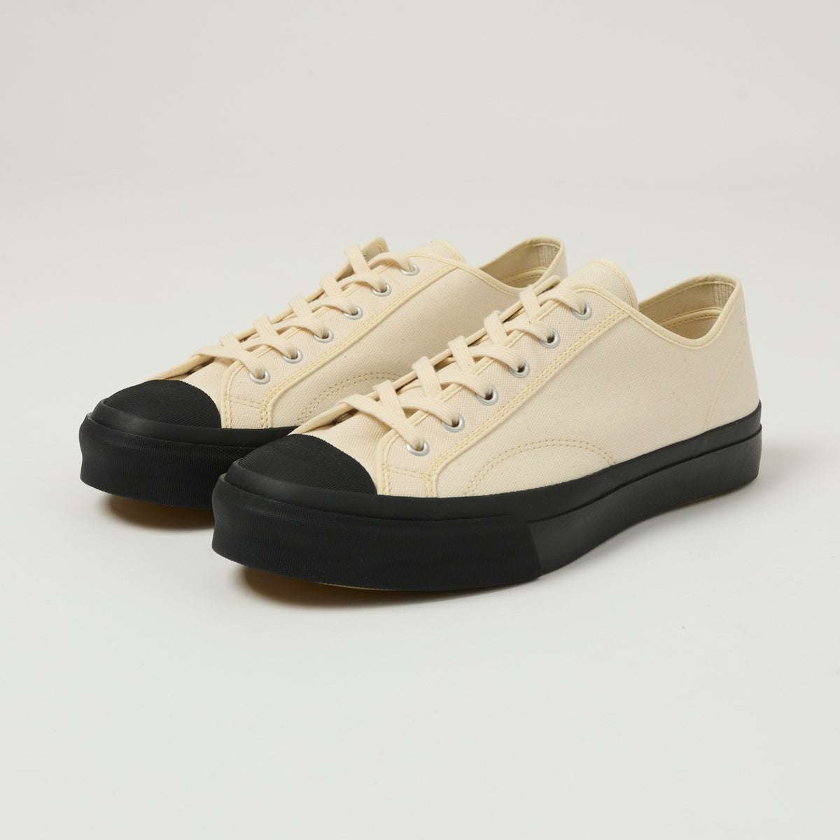 Moonstar 'Low Trainer' Rubber Sole Canvas Sneaker - Natural/Black