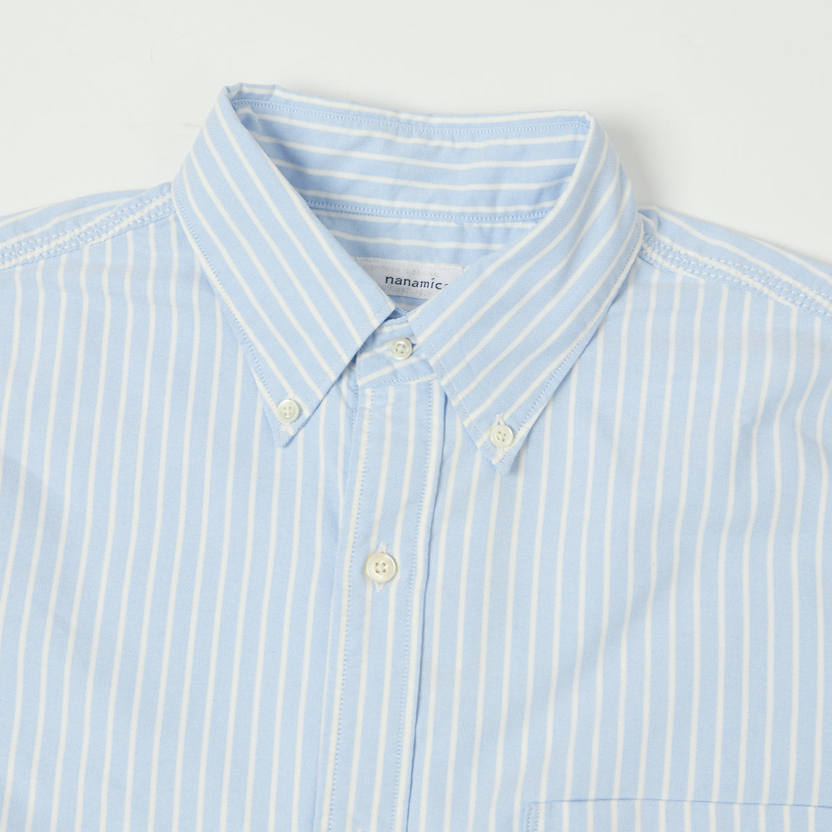 Nanamica Button Down Stripe Wind Shirt - Navy