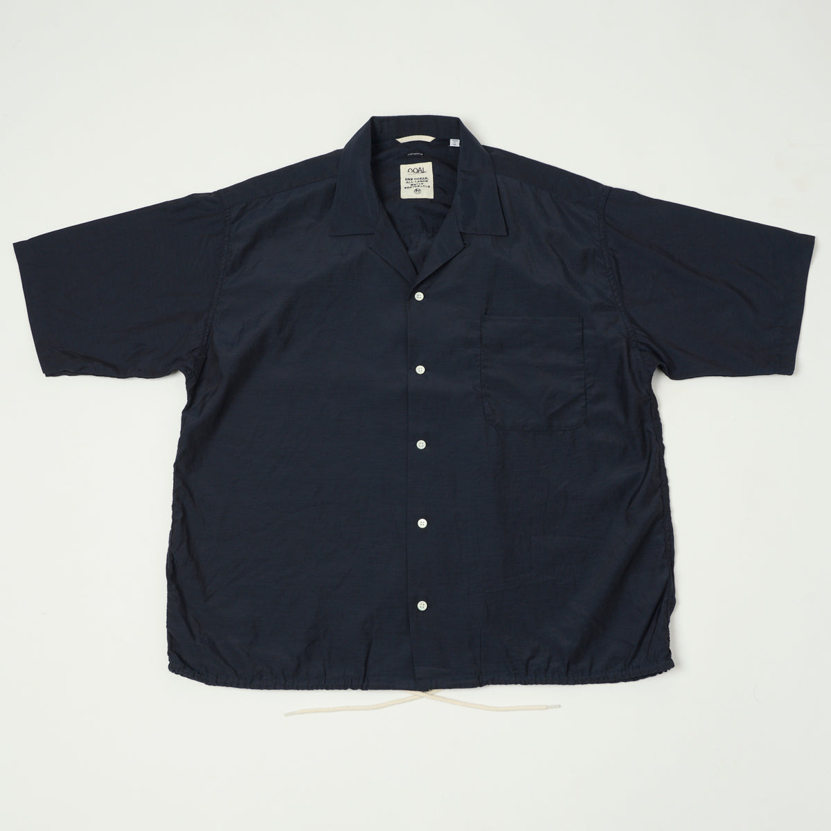 Nanamica Open Collar Rayon Shirt - Navy