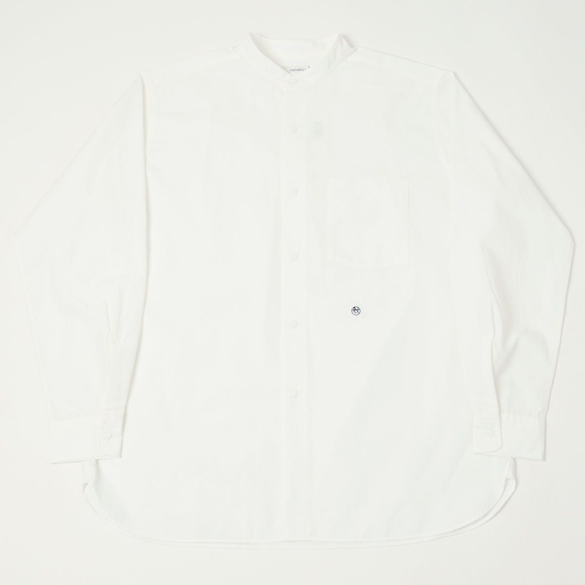 Nanamica Band Collar Wind Shirt - Off White