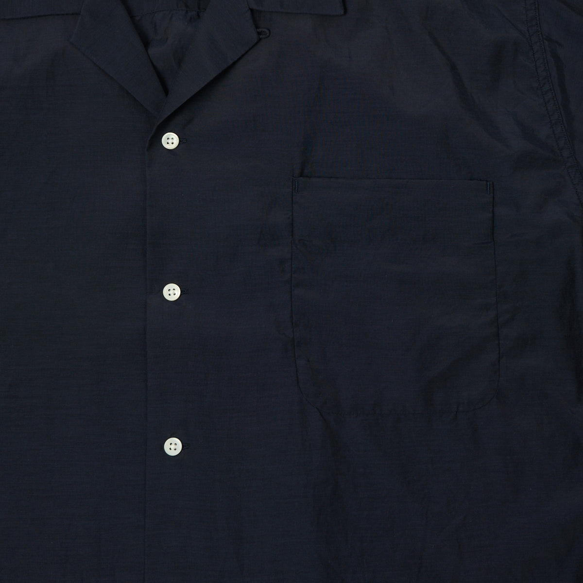 Nanamica Open Collar Rayon Shirt - Navy