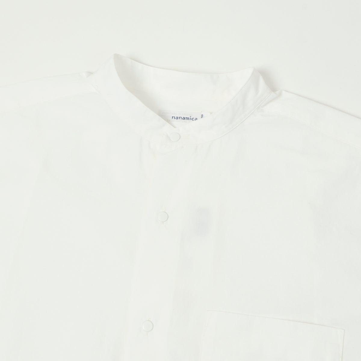 Nanamica Band Collar Wind Shirt - Off White