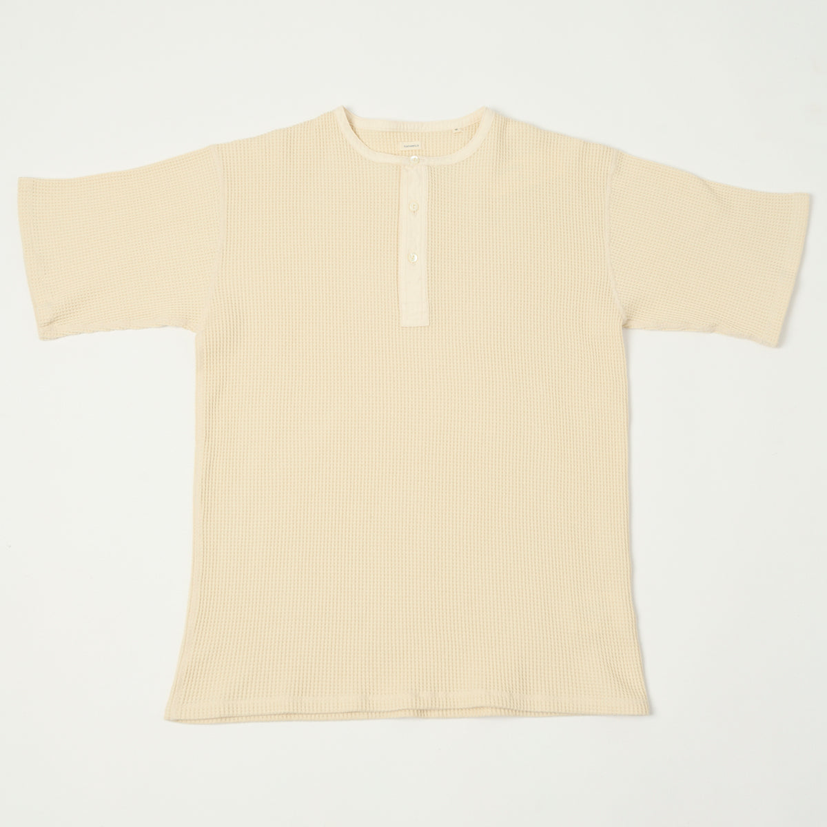 Nanamica Henley Neck Thermal T-Shirt - Natural