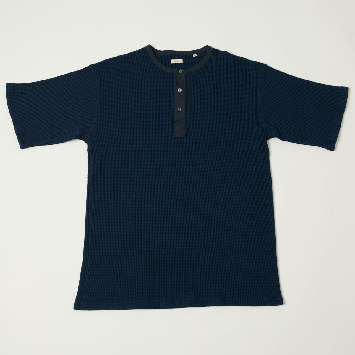 Nanamica Henley Neck Thermal T-Shirt - Navy