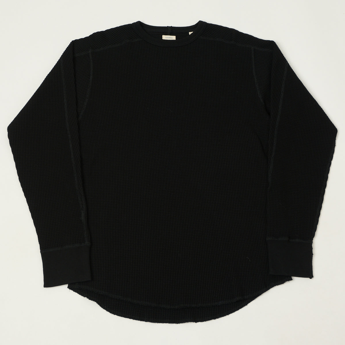 Nanamica Waffle Knit Long Sleeve Thermal - Black