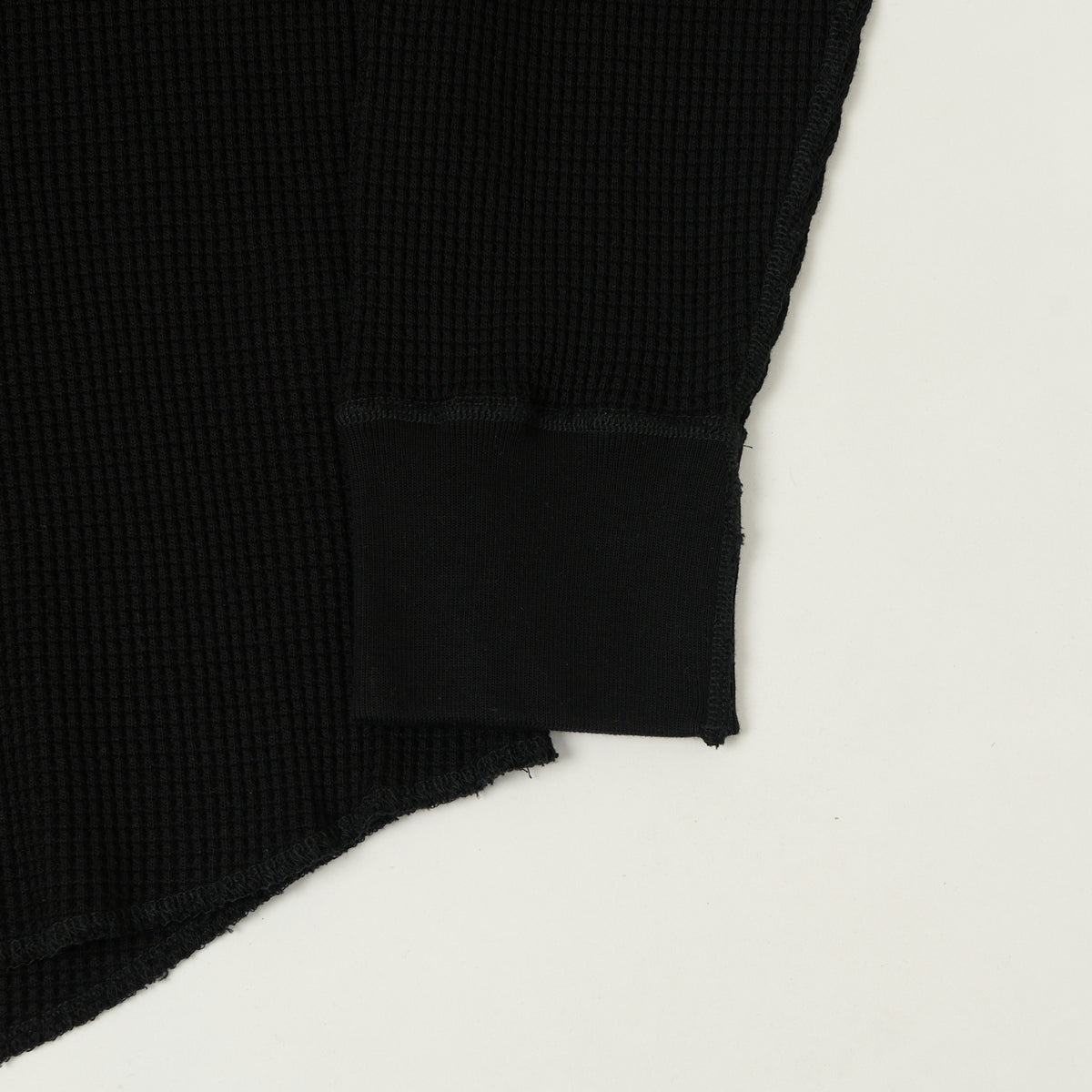 Nanamica Waffle Knit Long Sleeve Thermal - Black