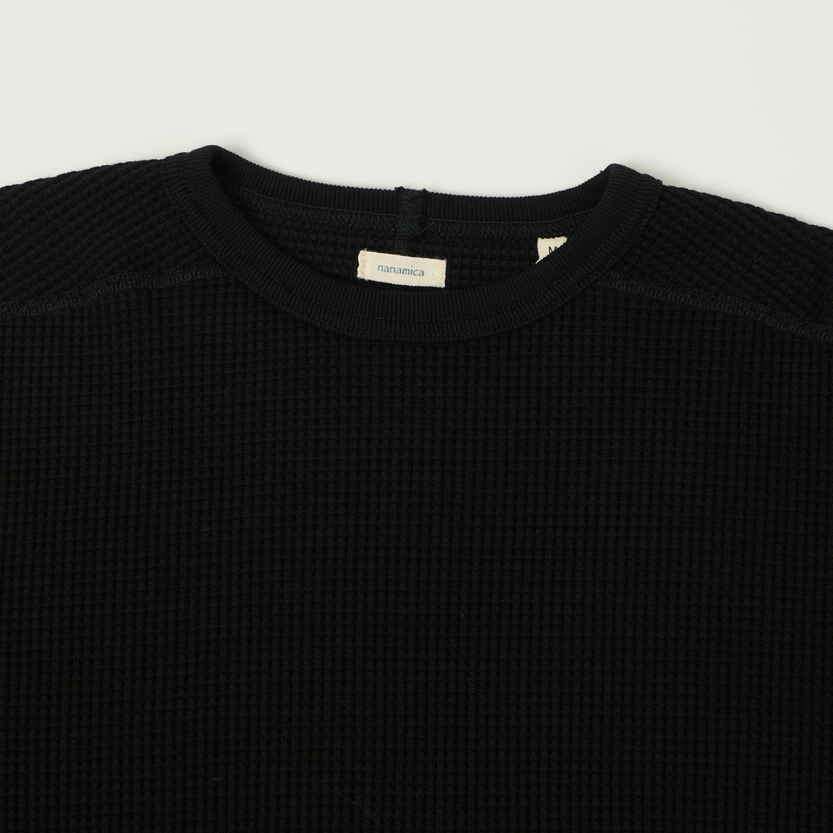 Nanamica Waffle Knit Long Sleeve Thermal - Black