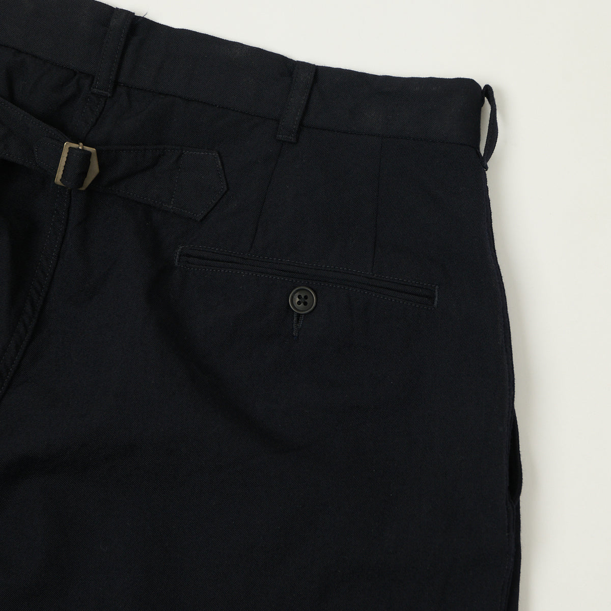 Nanamica Wool Gabardine Double Pleated Trousers - Dark Navy