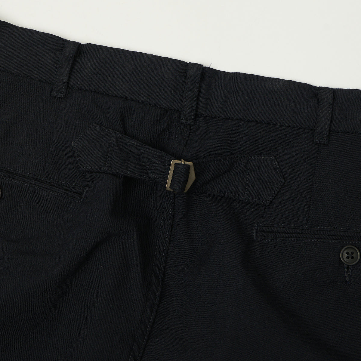 Nanamica Wool Gabardine Double Pleated Trousers - Dark Navy