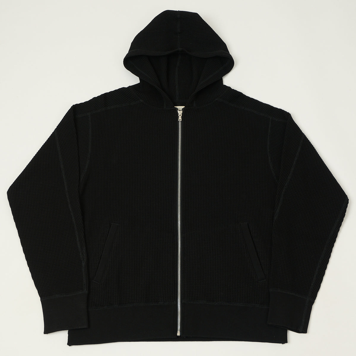 Nanamica Zip Through Thermal Hoodie - Black