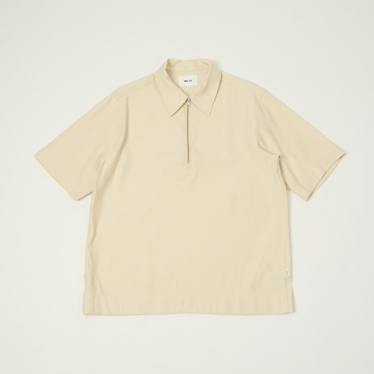 NN07 'Bruno' Half Zip Polo Shirt - Ivory