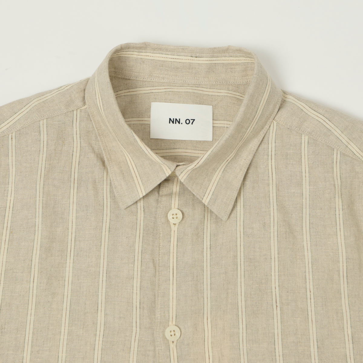 NN07 'Enzo' Classic Linen Shirt - Oat