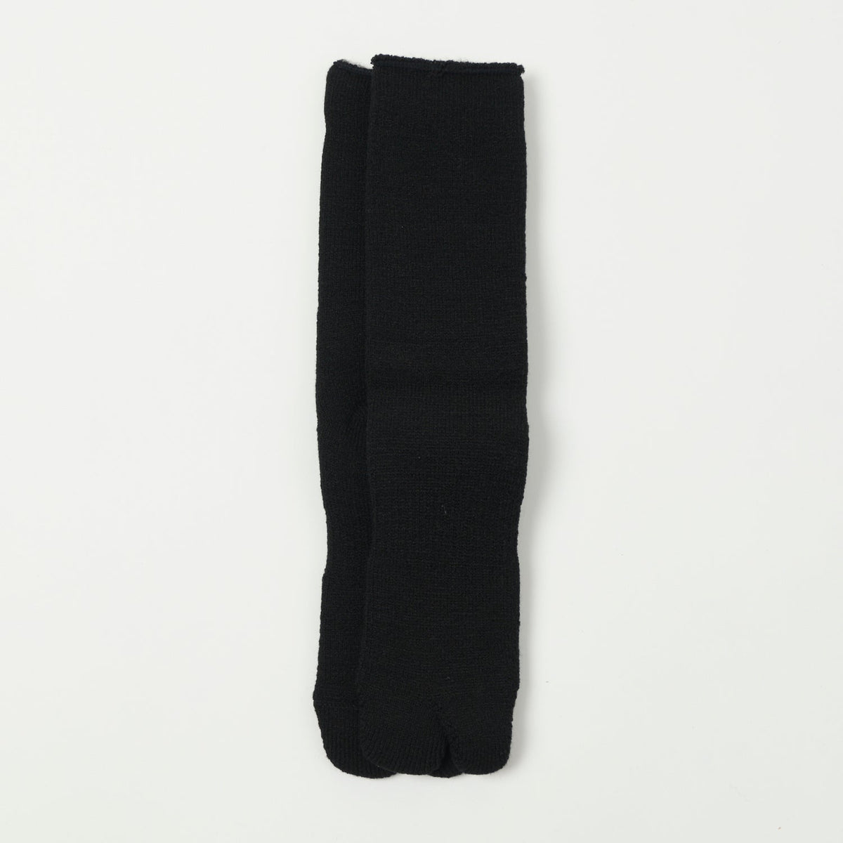 Nodal Brushed Pile Tabi Sock - Black