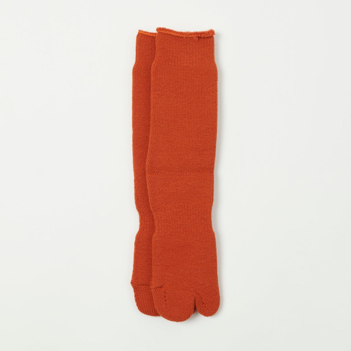 Nodal Brushed Pile Tabi Sock - Orange
