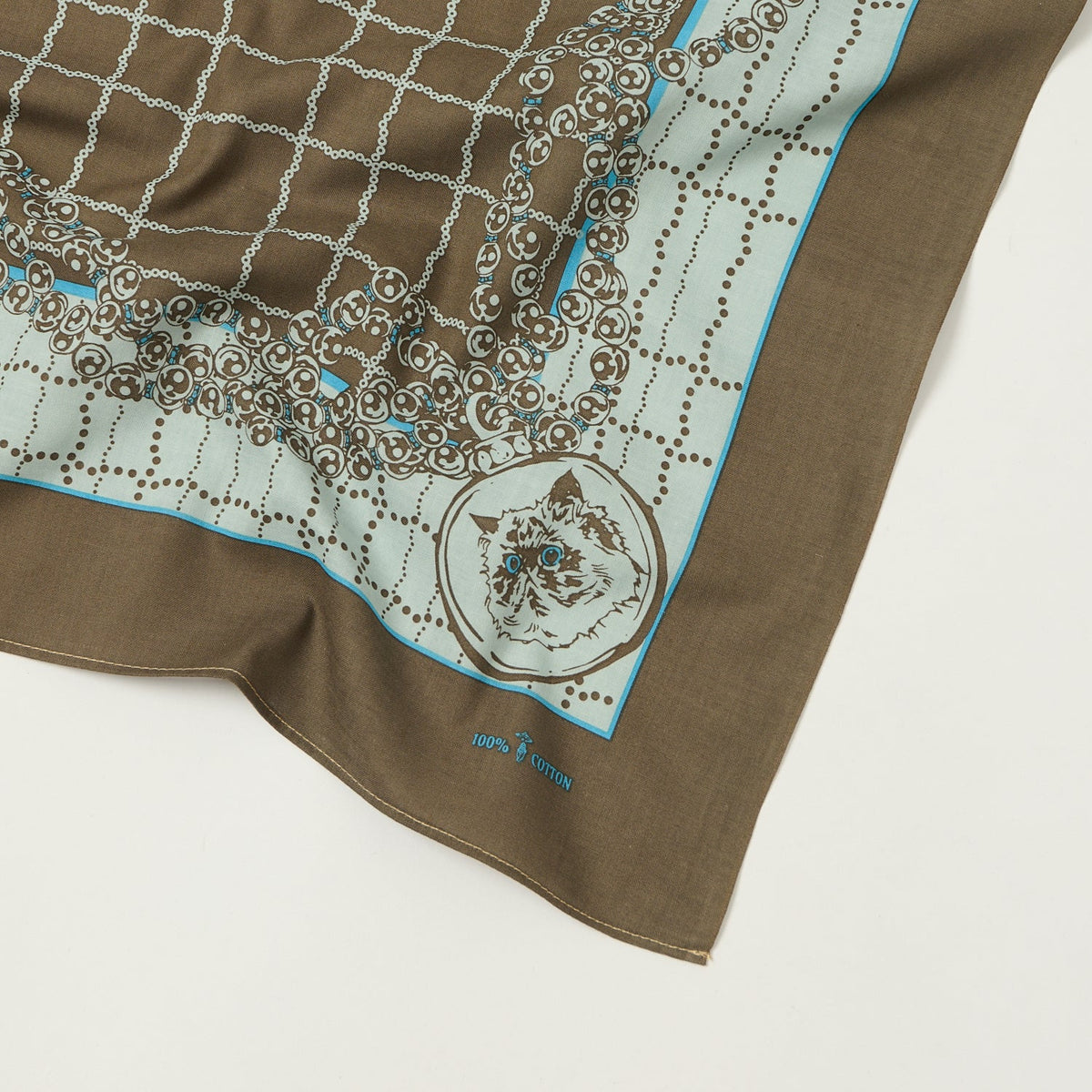 One Ear Brand 'Ore-Ossan' Bandana - Pearl Grey