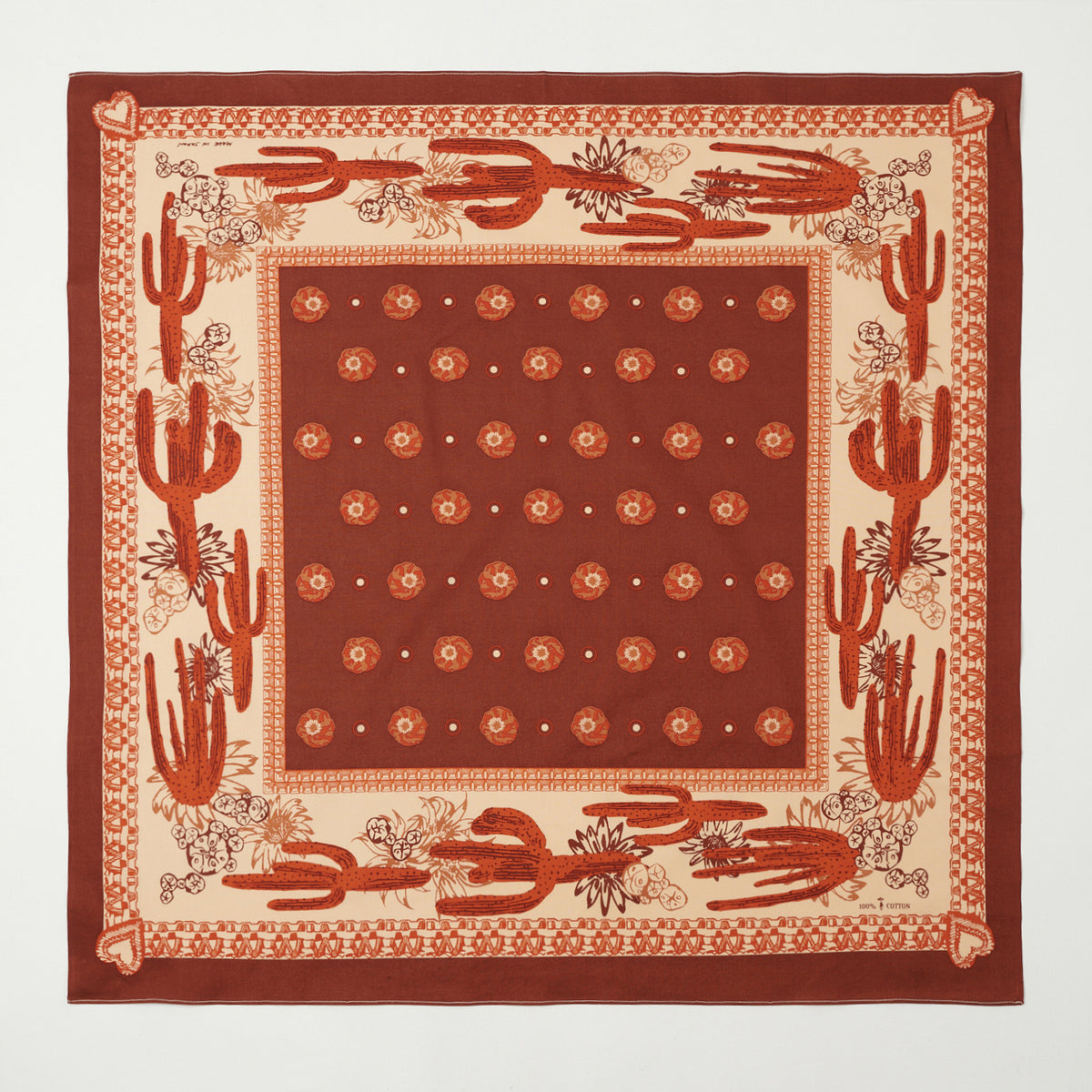 One Ear Brand 'Hikuri' (Cactus) Bandana - Gingerbread