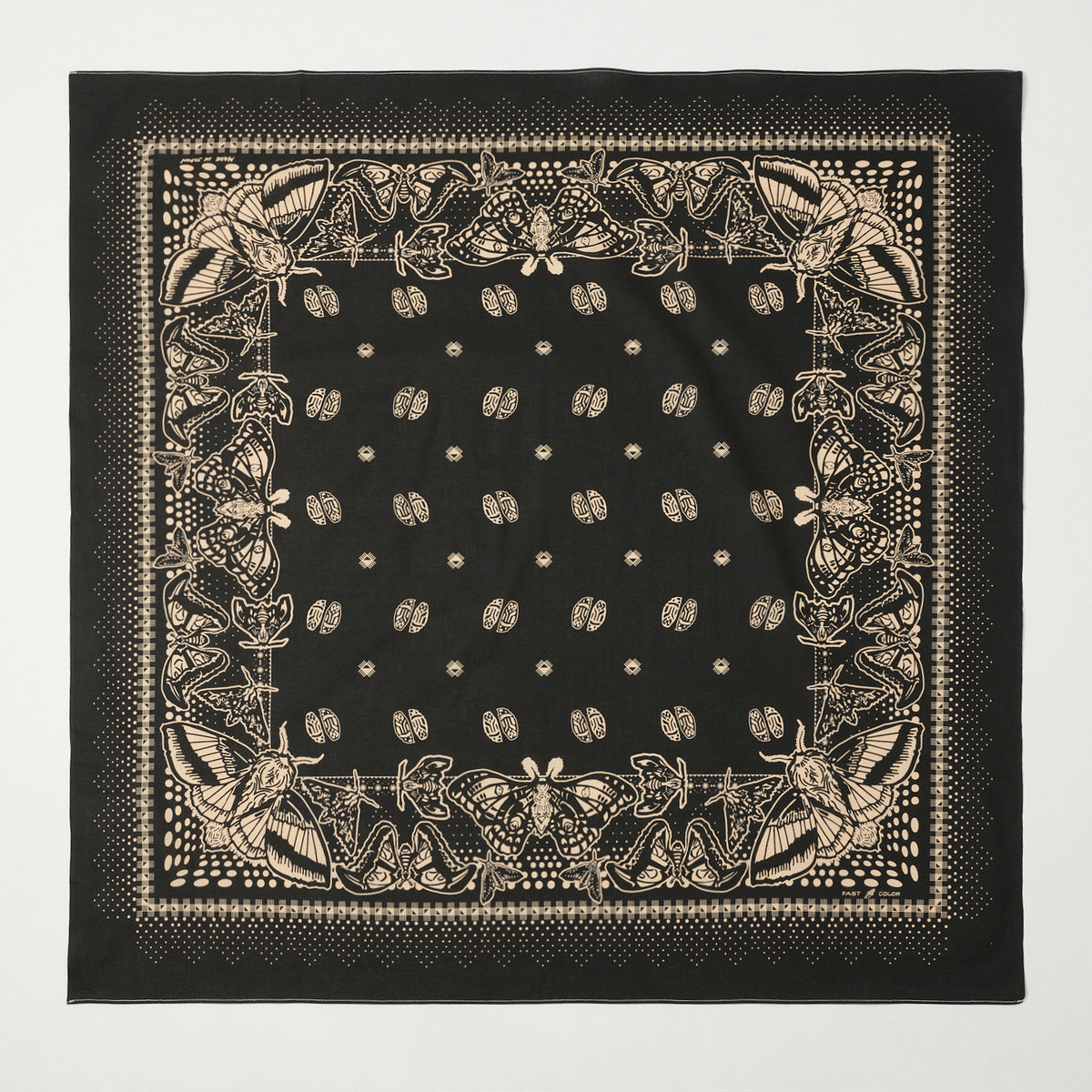 One Ear Brand 'Nighthings' (Moth) Bandana - Olive Black