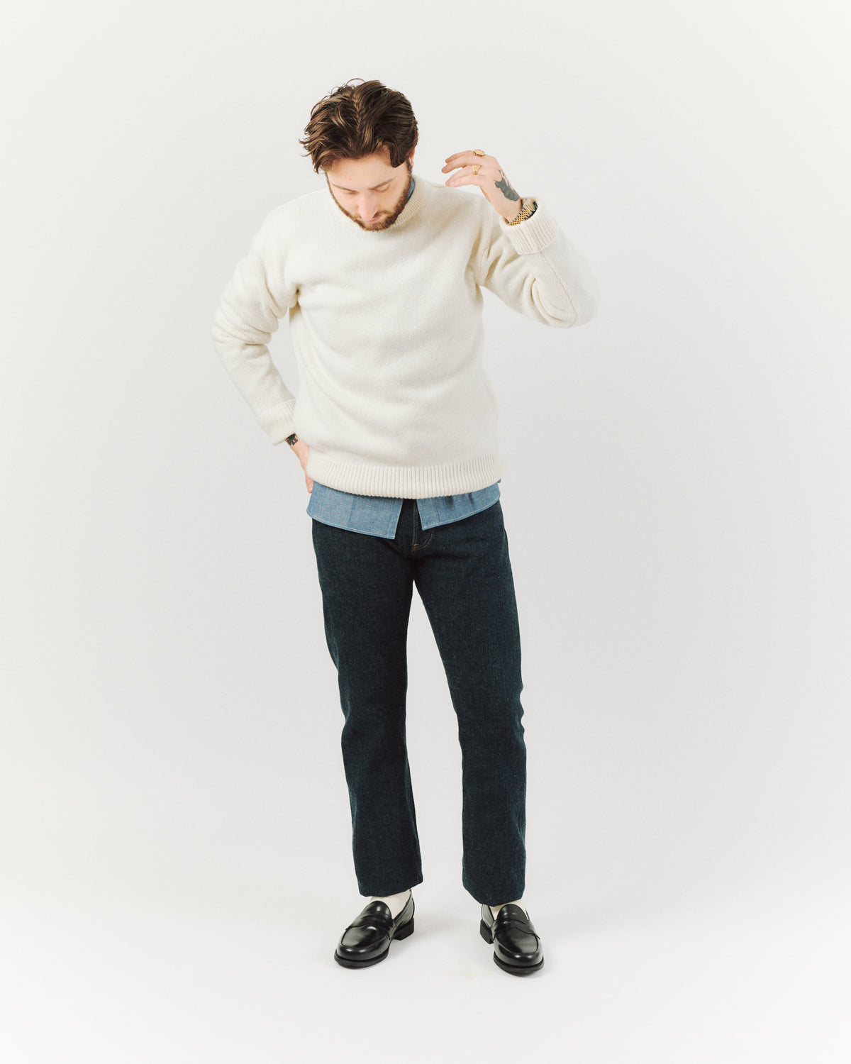 Merz b. Schwanen Wool Cashmere Knit Pullover - Nature