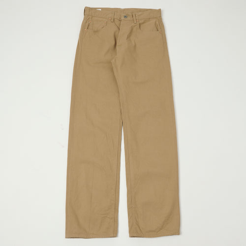 ONI Denim 022-SCKB 9.5oz Selvedge Chambray Wide Straight Chino - Khaki Beige