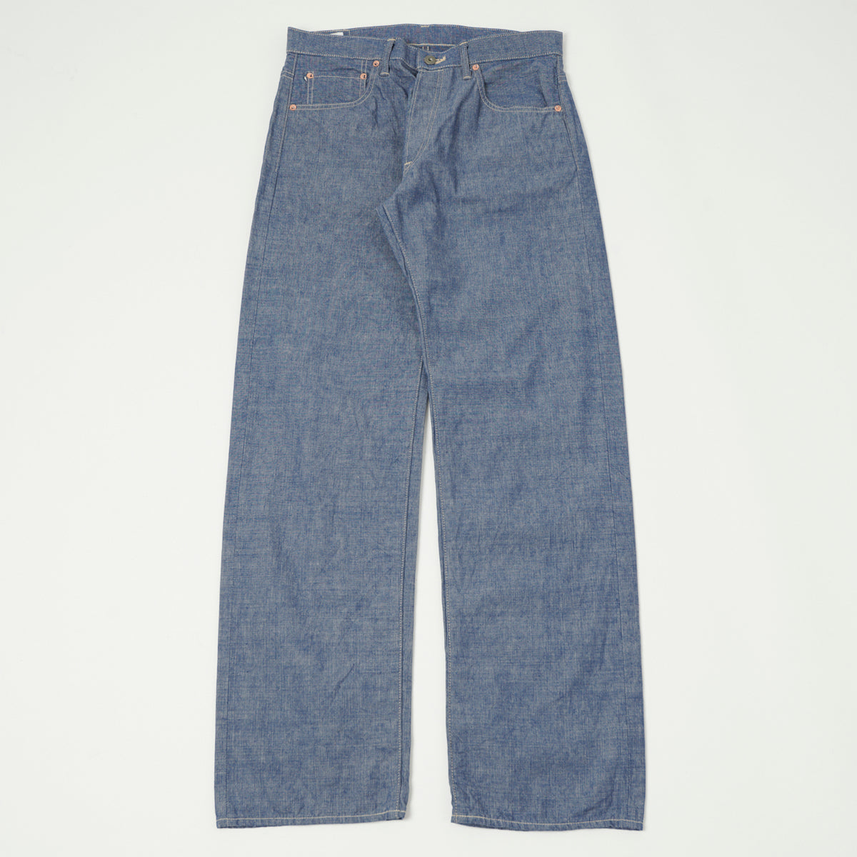 ONI Denim 022-SVCH 8.5oz Selvedge Chambray Wide Straight Jean - One Wash