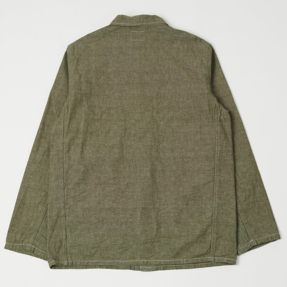 ONI Denim 03101-HCKOL 8.3oz Heavy Chambray Coverall Jacket - Khaki Olive One Wash