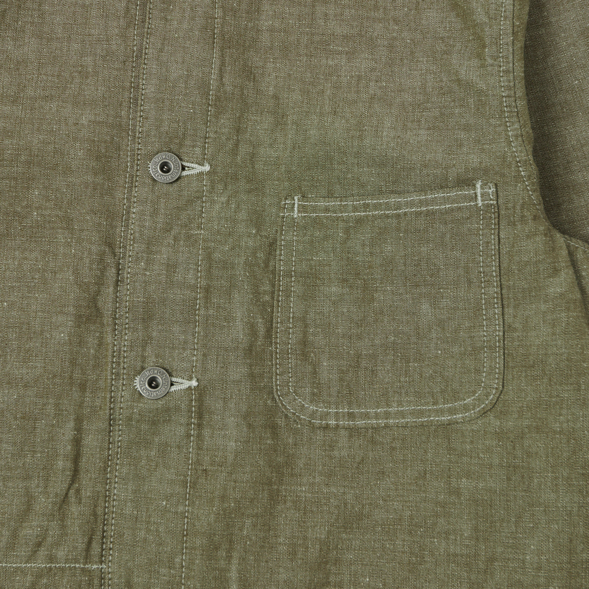 ONI Denim 03101-HCKOL 8.3oz Heavy Chambray Coverall Jacket - Khaki Olive One Wash