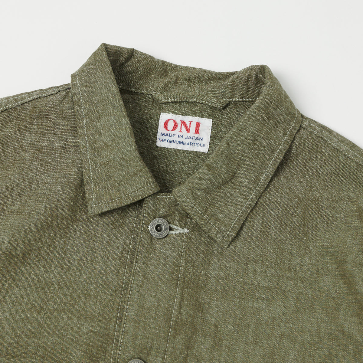 ONI Denim 03101-HCKOL 8.3oz Heavy Chambray Coverall Jacket - Khaki Olive One Wash