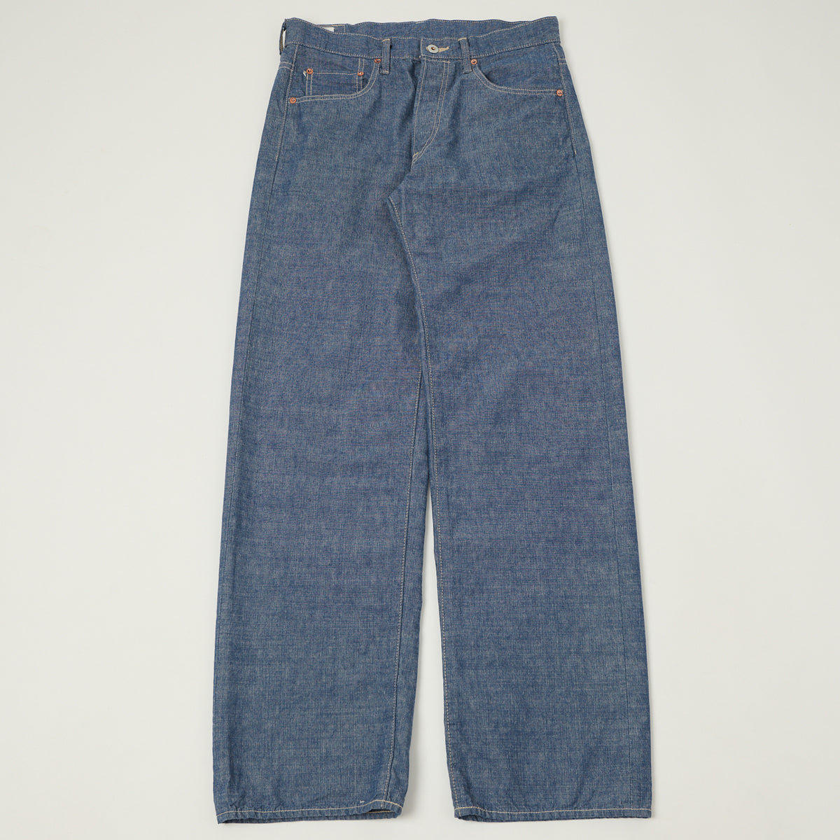 ONI Denim 200-HCSV 8oz Chambray Wide Straight Jean - Blue