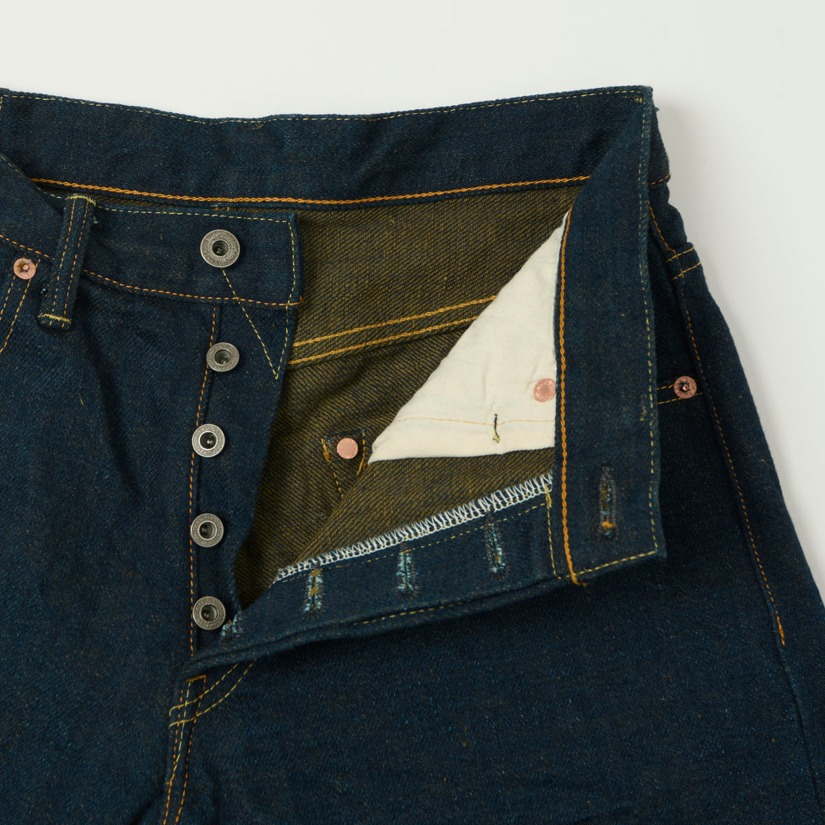 ONI Denim 200ZR-OLV 20oz Olive Weft 'Secret Denim' Wide Straight Jean - One Wash