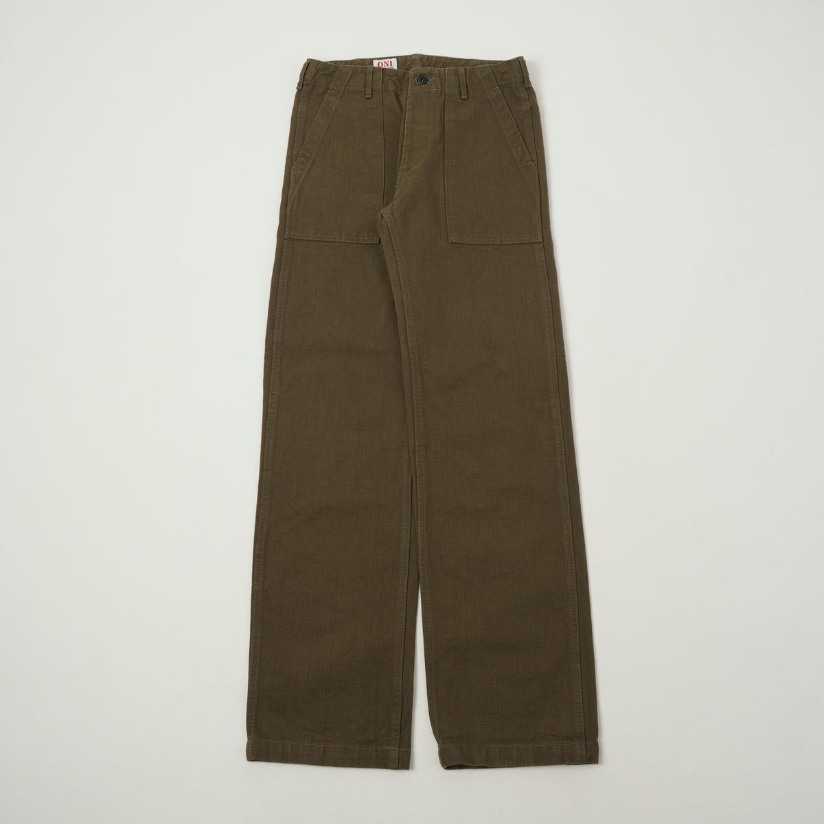 ONI Denim 207HOX-OLB 13oz Sulfur Dyed Canvas Baker Trousers - Olive Brown