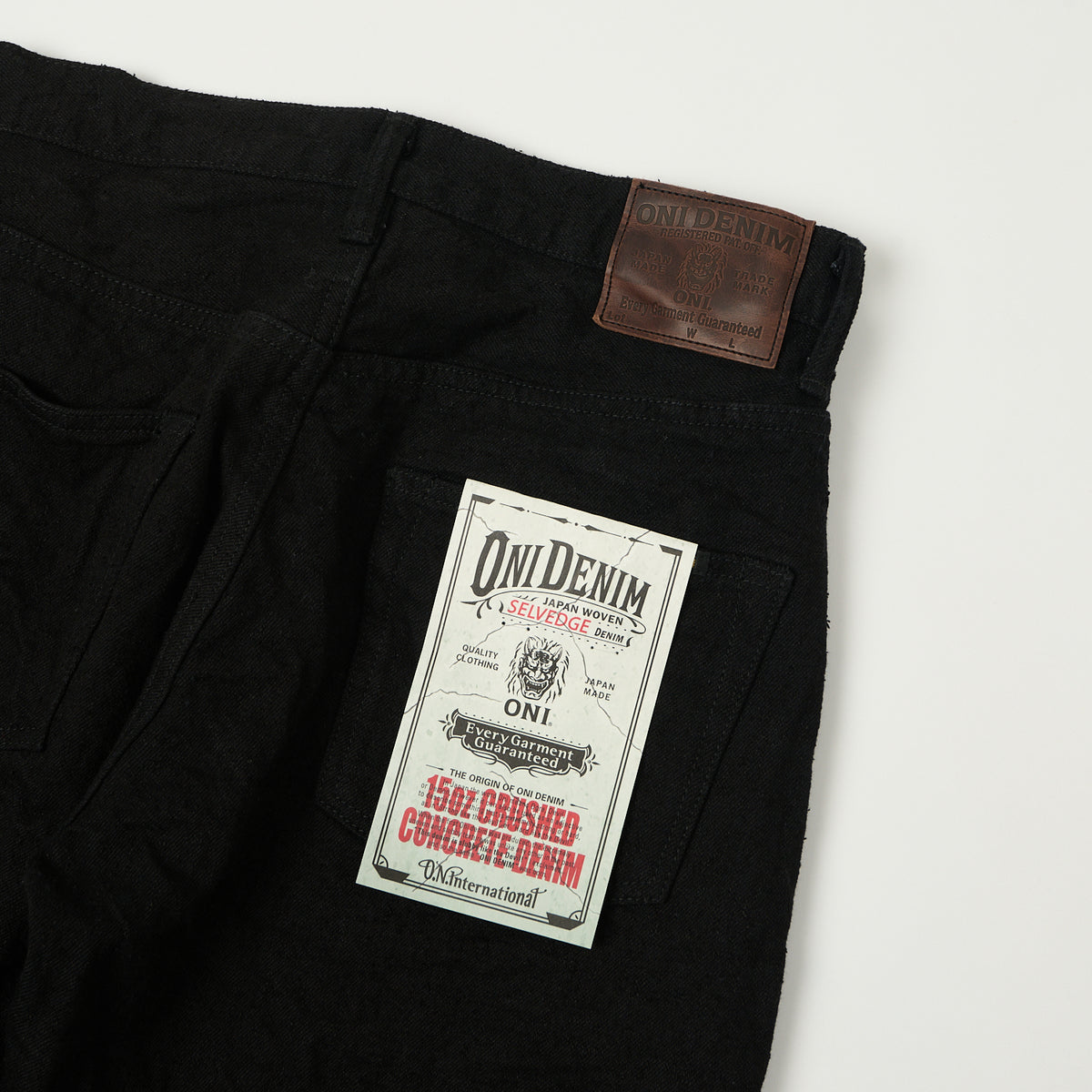 ONI Denim 222-CCDBKBK 'Crushed Concrete Denim' 15oz Extra Wide Straight Jean - Black