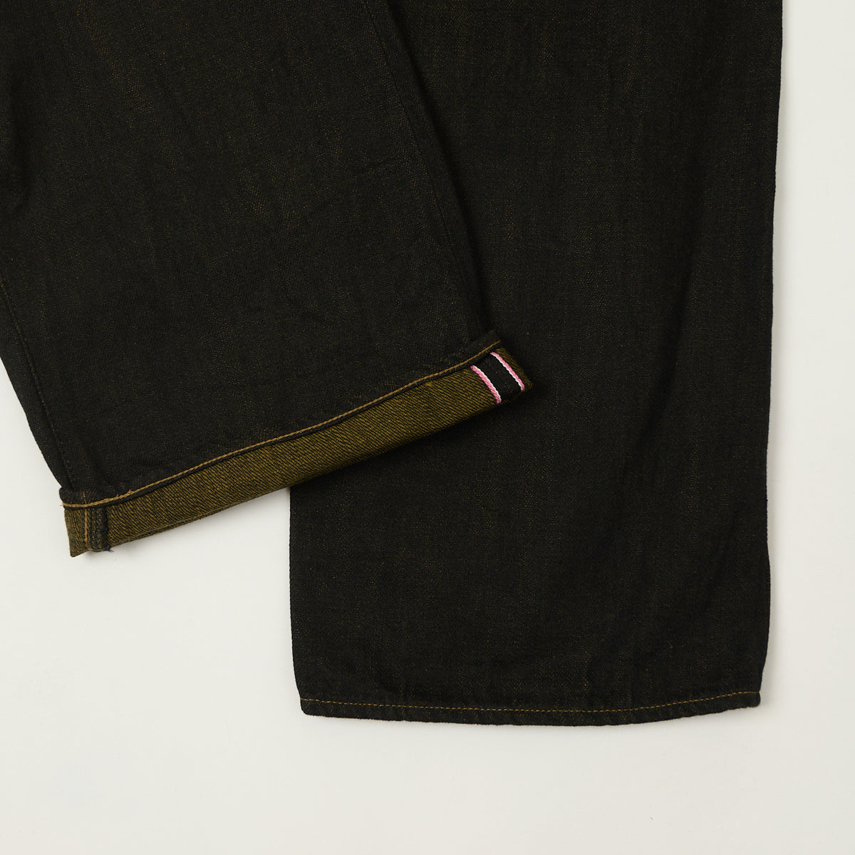 ONI Denim 222-BKOL 12.5oz Black x Olive Extra Wide Straight Jean - One Wash
