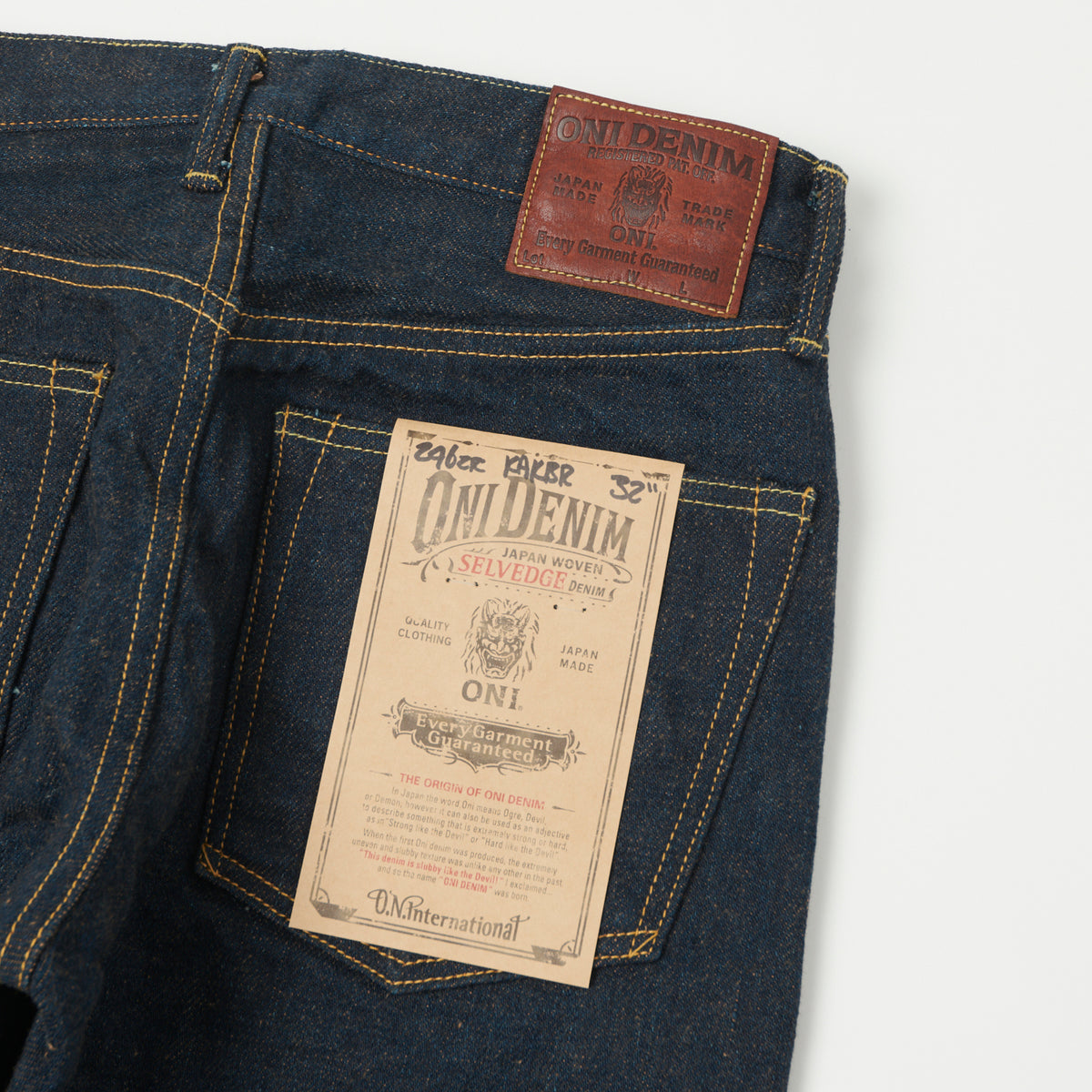 ONI Denim 246ZR-KAKBR 20oz Secret Denim Relaxed Tapered Jean - One Wash