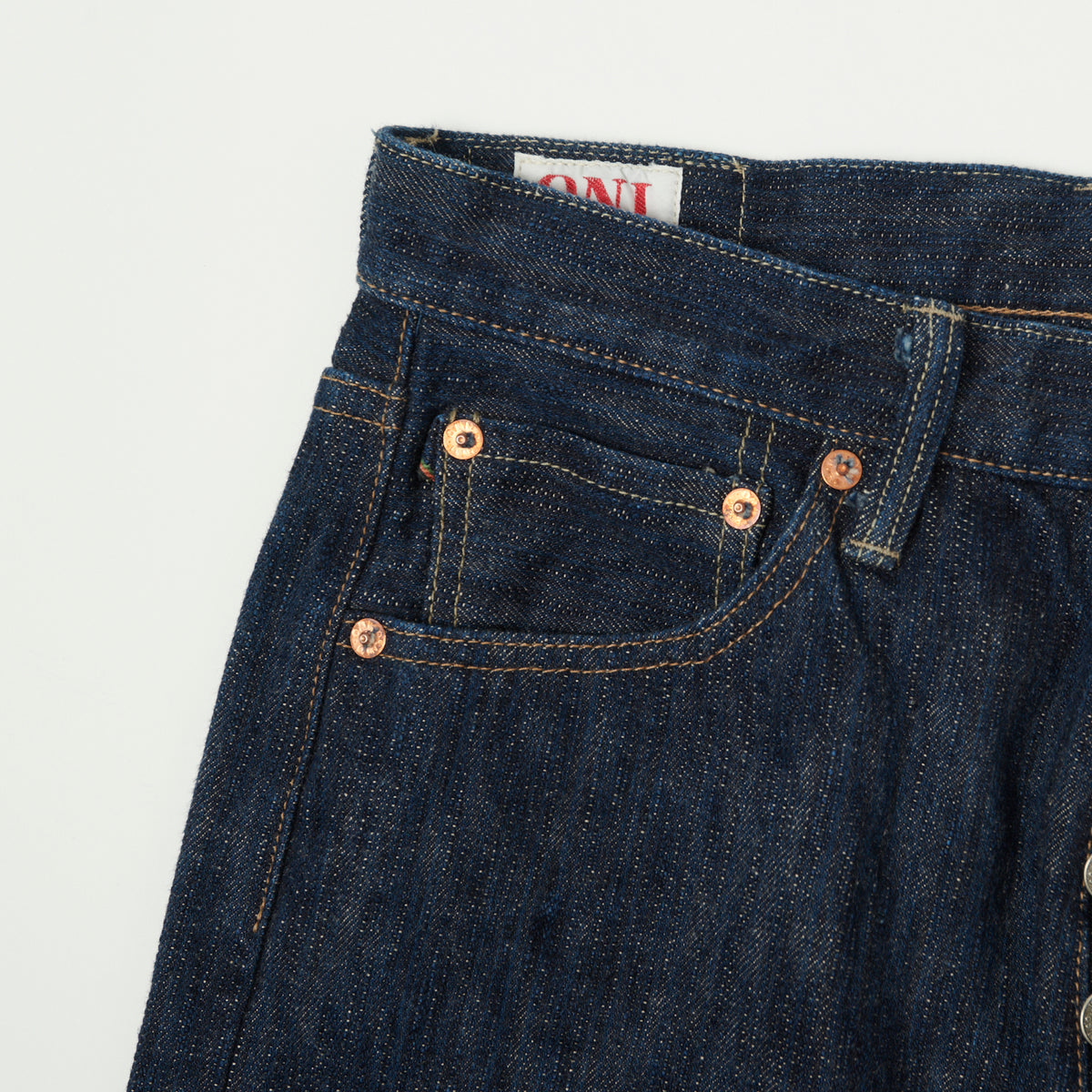 ONI Denim 266 Kase 16oz Natural Indigo 'Kabuki' Selvedge Loose Straight Jean - One Wash