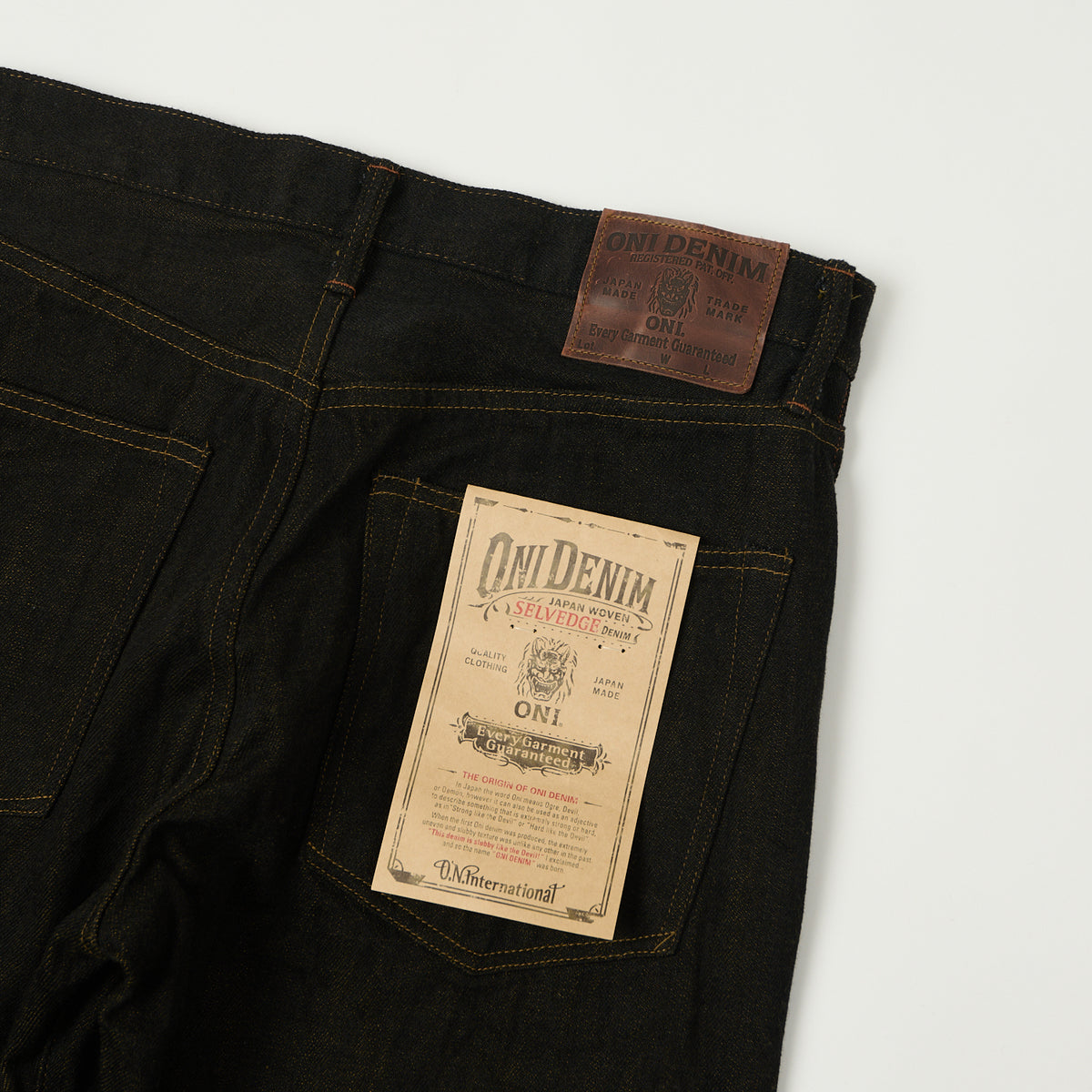 ONI Denim 246-BKOL 12.5oz Black x Olive Relaxed Tapered Jean - One Wash