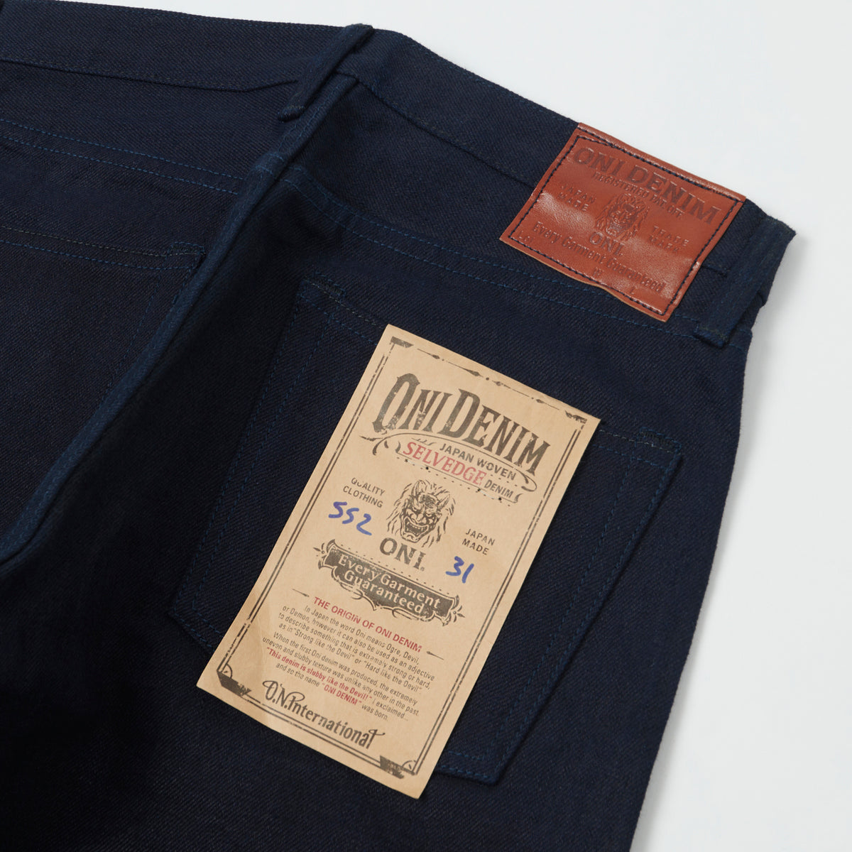 ONI Denim 552 Double Indigo 17oz Slim Straight Jean - Raw